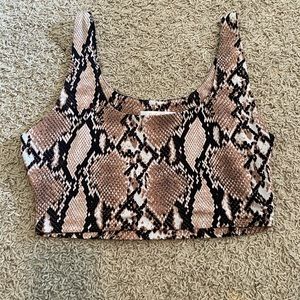 snakeskin silky top